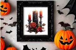 Gothic Halloween Watercolor Clipart PNG, Halloween PNG Product Image 2