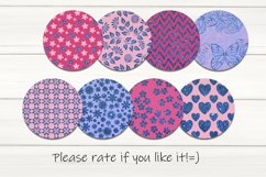 Round earrings SPRING glitter design BLUE and ROSE bundle Product Image 2