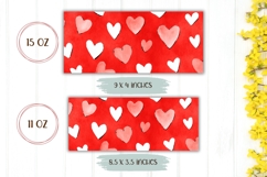 Love Hearts Mug Wrap, Red Valentines Day Mug Sublimation Product Image 2