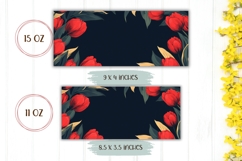Spring Flowers Mug Wrap, Red Tulips Mug PNG Product Image 2