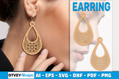 Mandala Earring Lasercut Product Image 2
