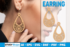 Mandala Earring Lasercut Product Image 2