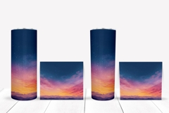 Sunset Tumbler Wrap, Sky Tumbler Sublimation Product Image 2