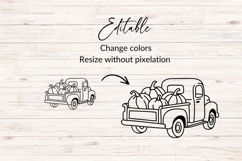 Hand Drawn Fall Truck With Pumpkins SVG Product Image 2