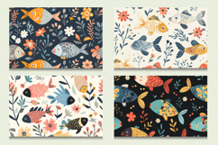 Cute Floral Fishes Cutting Boards sublimation Design Product Image 2