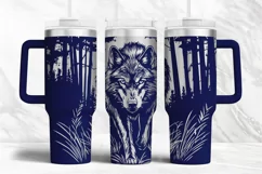 40oz Tumbler laser svg Wolf wrap | Engraved tumbler svg Product Image 2