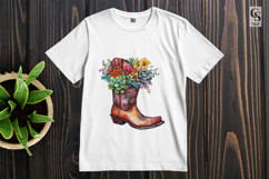 Floral Cowboy Boot Clipart Sublimation PNG Product Image 2