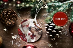 Santa Claus Ornament Design, Christmas Deer Ornament PNG Product Image 2