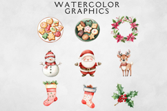 Watercolor Cute Christmas Clipart Pack | 26 PNG Product Image 2