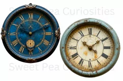 Vintage, Clocks, Junk Journal, PNG, Clipart, Ephemera Product Image 2