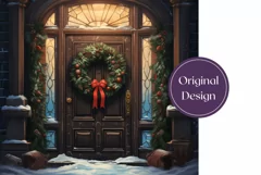 Christmas Door Tumbler Wrap, Christmas Sublimation Design Product Image 2