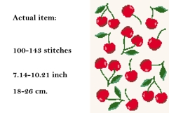 Cross stitch cherries set pattern with leaves, PDF embroider Product Image 2