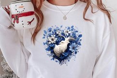 Watercolor Christmas Floral Hearts Clipart Product Image 2