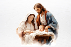 Christmas Nativity Watercolor Clipart PNG Product Image 2