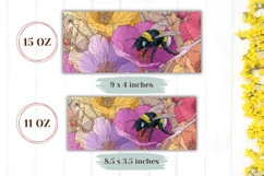 Bee Mug Design, Flowers Mug Sublimation, Floral Mug Wrap Product Image 2