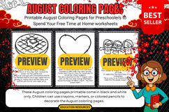 Printable August Coloring Pages for Kids back to school Product Image 2