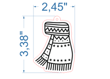 Scarf Christmas Ornament SVG laser cut files for Glowforge Product Image 2
