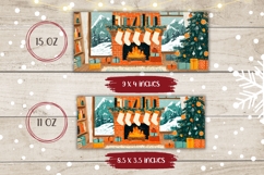 Cartoon Christmas Fireplace Mug, Christmas Tree Mug Print Product Image 2