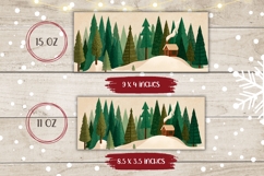 Cartoon Winter Forest Mug Design, Christmas Mug Wrap Product Image 2