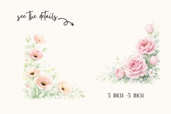 Watercolor Floral Corner Clipart - 24 Product Image 2