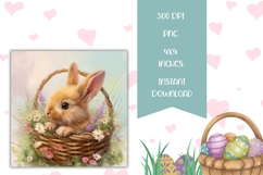 Easter Basket Square Coaster Template, Easter Bunny PNG Product Image 2