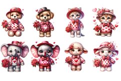 Valentines Watercolour Clipart Bundle 16 Png Product Image 2
