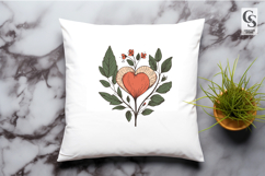 Soft Coral Heart Florals PNG Product Image 3