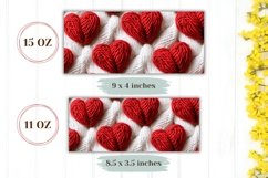 Embroidery Love Mug Wrap, Red Love Hearts Mug PNG Product Image 2