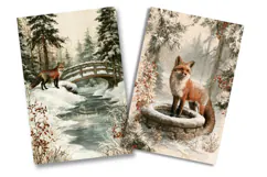 Winter Fox River Junk Journal Pages Product Image 2