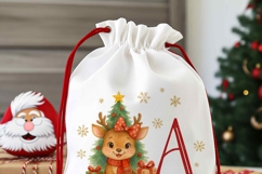 Christmas Alphabet Ornament PNG Girl Reindeer Initial Letter Product Image 5