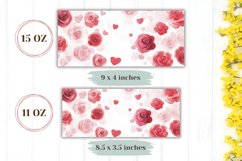 Watercolor Flowers Mug Design, Watercolor Roses Mug Wrap Product Image 2