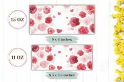 Watercolor Flowers Mug Design, Watercolor Roses Mug Wrap Product Image 2
