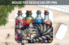 Watercolor Cat Mouse Pad Sublimation - Animal PNG Product Image 1