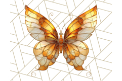 Stained Glass Butterfly PNG Colorful Clipart for Sublimation Product Image 2