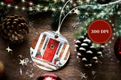 Watercolor Christmas Ornament, Red Door Ornament Design Product Image 2