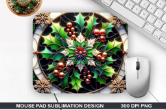 Flowers Mouse Pad Sublimation,Christmas Mouse Pad PNG Design Product Image 1