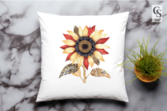 Boho Sunflower Watercolor Floral Clipart Sublimation PNG Product Image 3