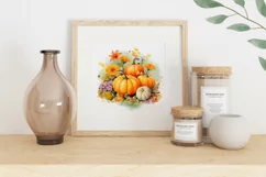 Watercolor Pumpkins PNG, Watercolor Pumpkins Sublimation Product Image 2