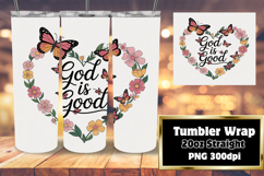 TRENDY 20oz Tumbler PNG Template , Butterfly Product Image 1