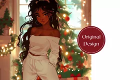 Girl Christmas Tumbler Design, Christmas Tree Sublimation Product Image 2