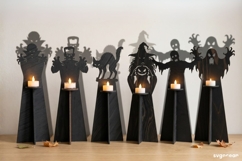 Halloween Candle Holder SVG Bundle | Glowforge | Laser Cut Product Image 2