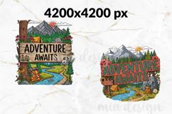 Adventure Awaits PNG, Vintage Mountain Camping Sublimation Product Image 2