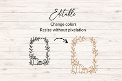 Hand Drawn Pumpkin Fall Frame SVG Product Image 2