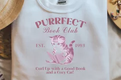 Vintage Funny Cat PURRFECT Book Club PNG Product Image 2