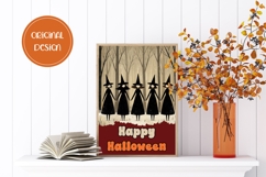 Vintage Halloween Greeting Card, Halloween Witches Wall Art Product Image 2
