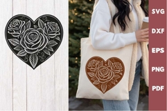 Valentine's Day Cutting Board SVG, Vintage Roses Laser file Product Image 2