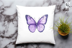 Purple Butterfly Watercolor Clipart Sublimation PNG Product Image 2