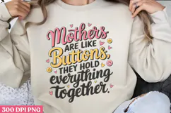 Mothers are like buttons PNG, Retro Mother Sublimation PNG Product Image 1