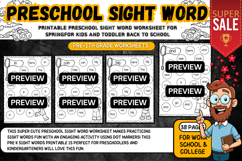 Preschool Sight Word for Spring Worksheets activities Product Image 1
