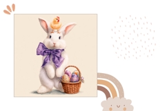 Easter Bunny Pillow Case PNG, Easter Basket Pillow Design Product Image 2